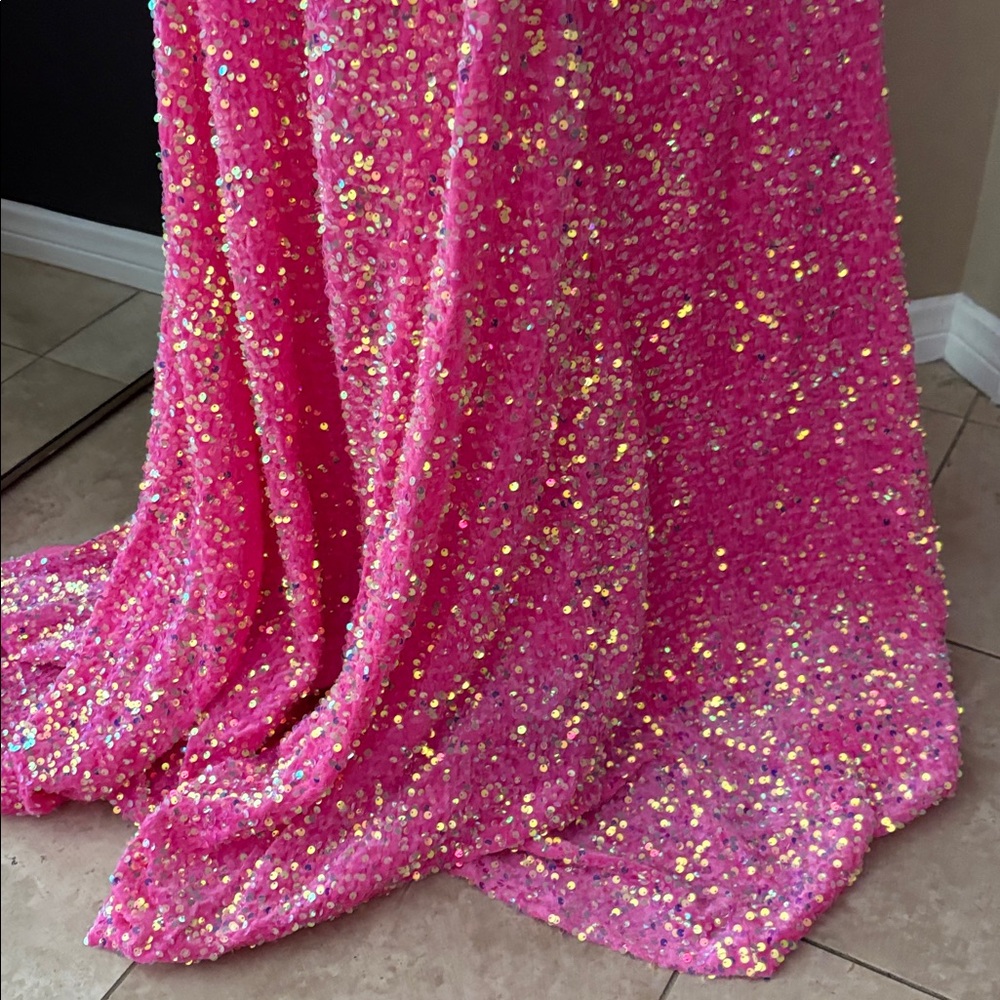 Pink Sequin Maxi Gown - Picture 5 of 7
